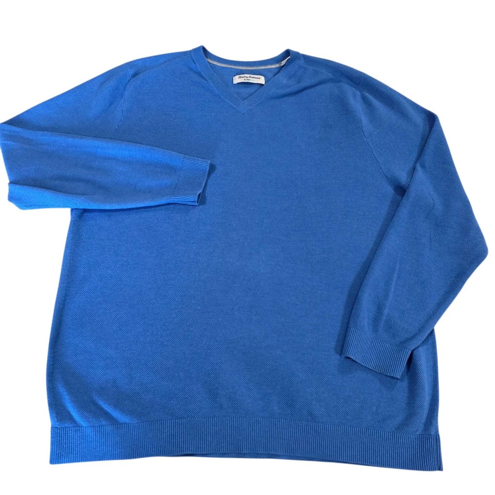 Tommy Bahama IslandZone V-Neck Long Sleeve Sweater Men's XXL Blue Used
